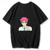 Футболка с коротким рукавом с принтом аниме «The Disastroous Life of Saiki K» Saiki Kusuo Harajuku Hip Hop Casual Tee Fashion Vintage Shirts