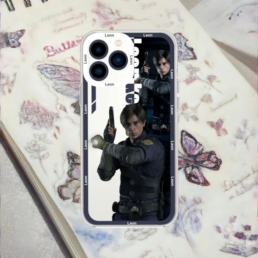 Чехол для телефона R-Resident Leon Kennedy Evil Game для iPhone 13 14 Mini 11 12 Pro Max Прозрачный корпус