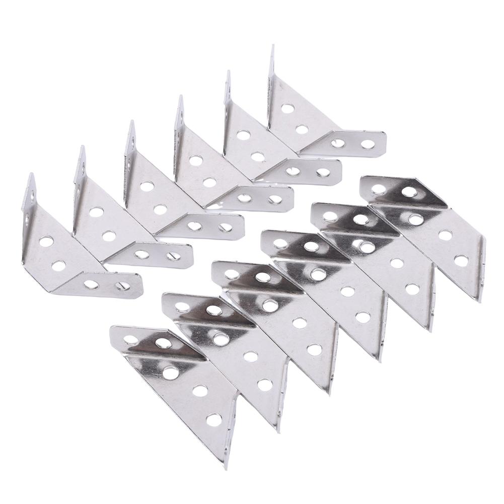 12 PCS Universal Furniture Corner Connectors Stainless Steel Corner Brace for Wood Furniture Drawer Cabinet Table and Chair