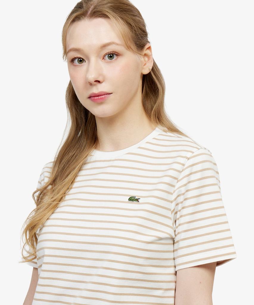 LACOSTE Женская полосатая футболка с коротким рукавом Tf262E-56G 02S