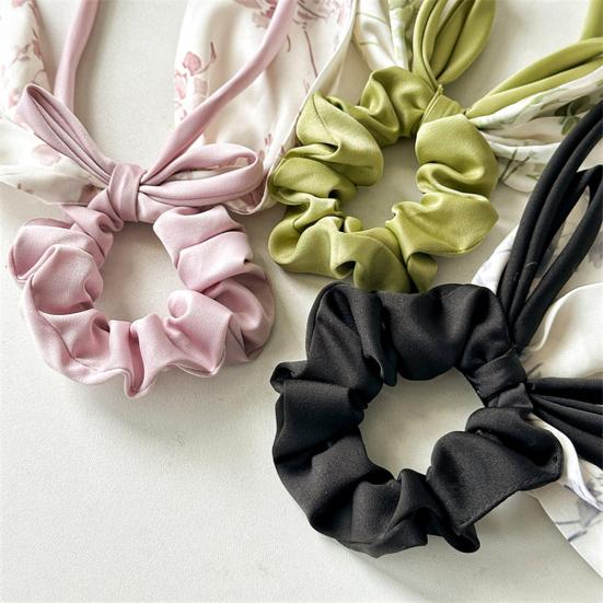 Атласные резинки для волос для женщин и девочек, держатель для хвоста, эластичная длинная лента, декор в виде банта, длинная вьющаяся тонкая повязка для волос, аксессуары для волос