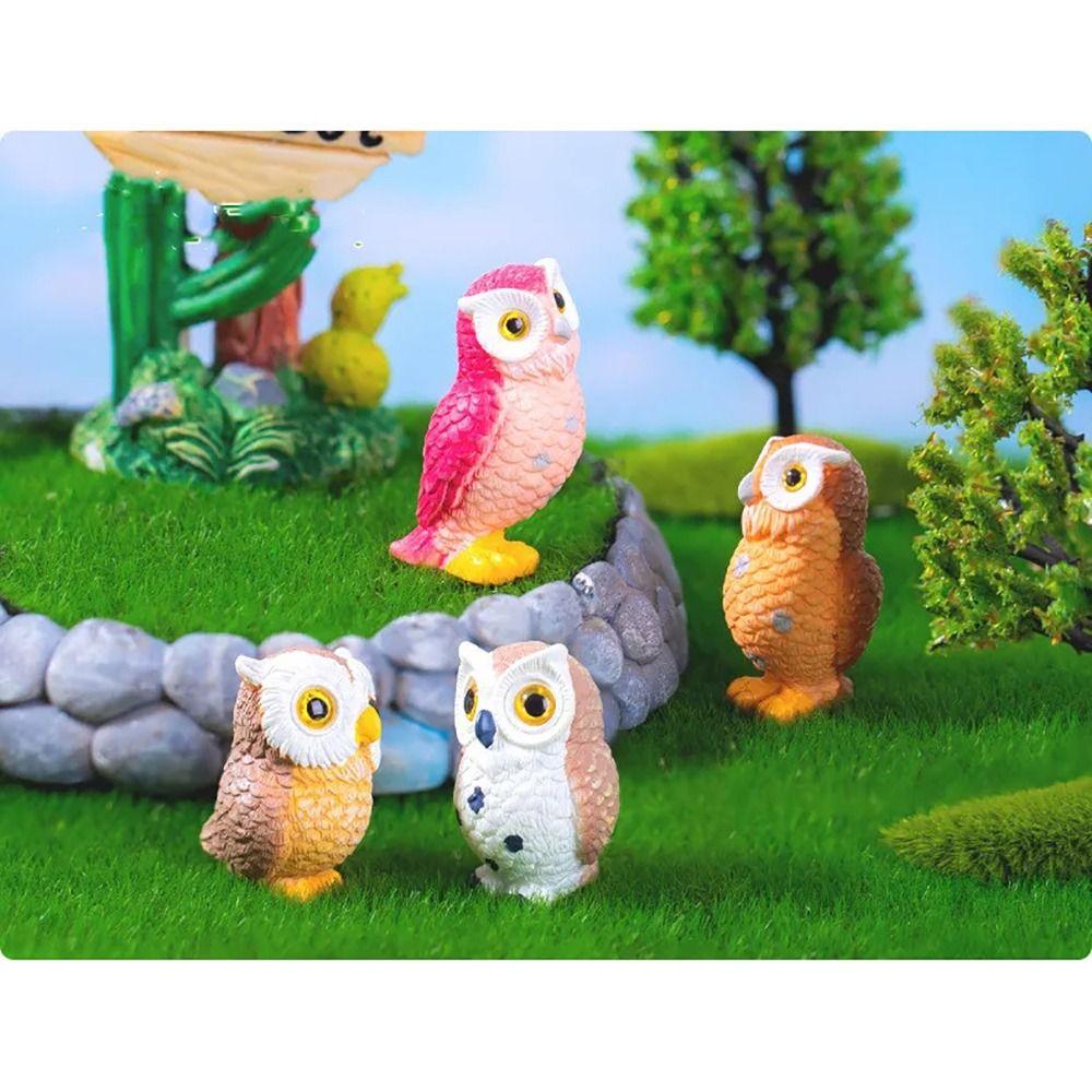 1Pcs Home Decoration Owls Figurine DIY Craft Micro Landscape Ornament New Animal Miniatures
