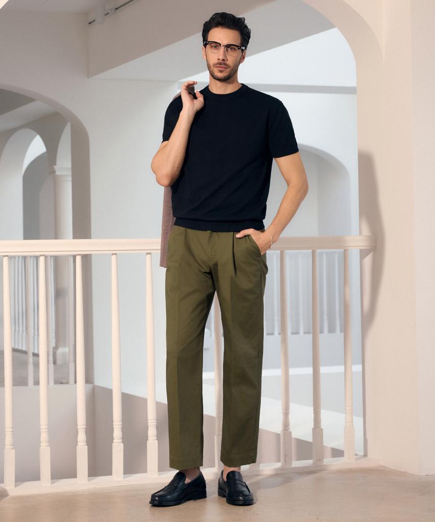 THEKNITCOMPANY (M) Компактные хлопковые широкие брюки чинос 4 цвета