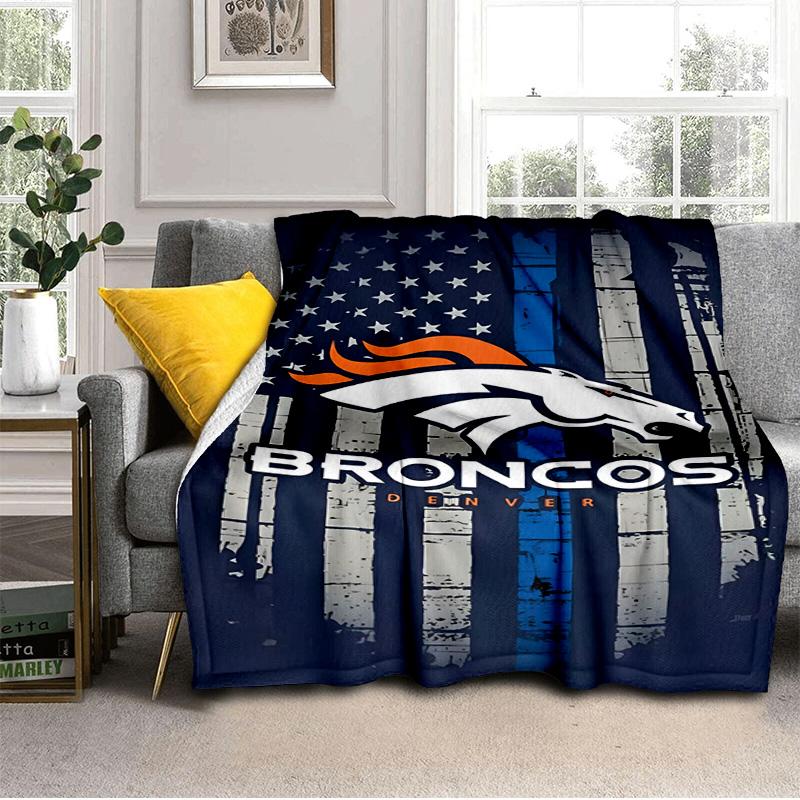 Denver Broncos Logo Blanket Outdoor Flannel Blanket for Camping, Hiking, Garden Parties, Picnic Essentials,gift for family and friends