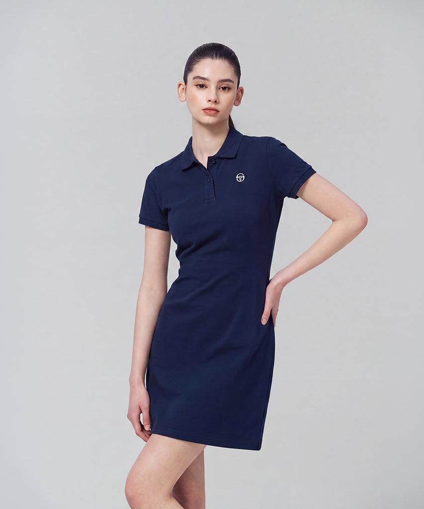 Женское платье-поло из пике SERGIO TACCHINI (военно-морской флот)