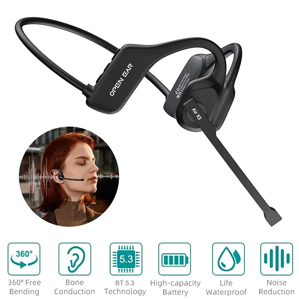 Bluetooth-гарнитура для водителей, спортивные беспроводные наушники со съемным микрофоном-стрелой, кнопкой отключения звука, Bluetooth-наушники с открытым ухом