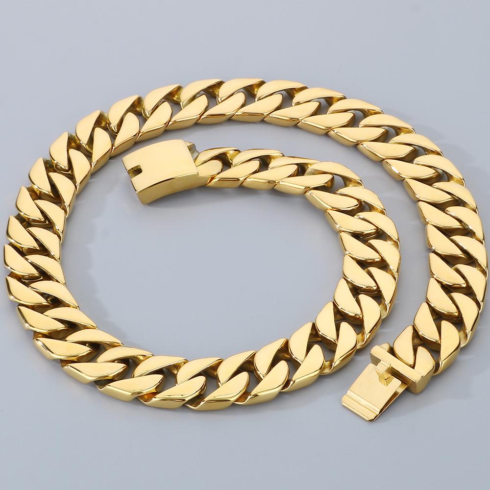 Men's Stainless Steel Cuban Link Chain Necklace Hip Hop 20MM Width Rope Choker for Man Punk Rock Gothic Streetwear Jewelry Gift