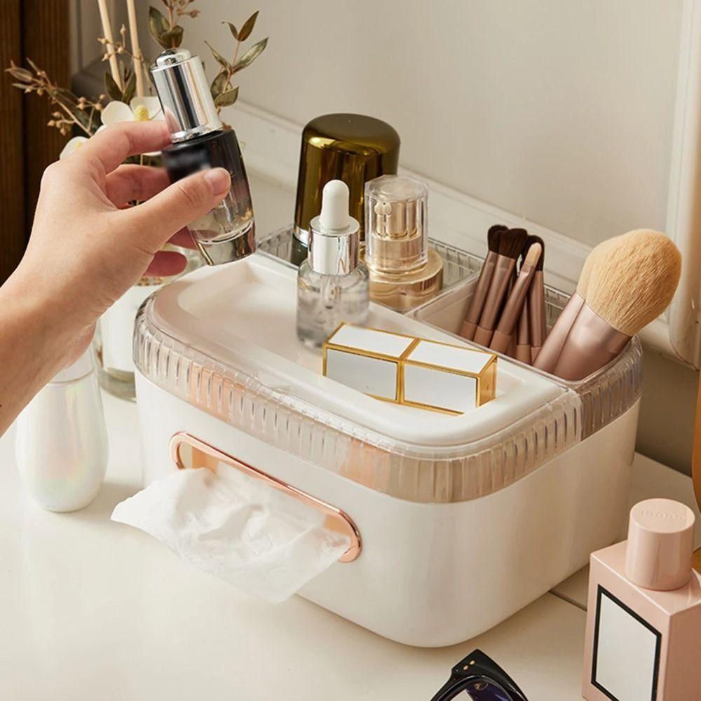 Light Luxury Tissue Paper Box Dustproof Cosmetic Organizer Box Dining Room