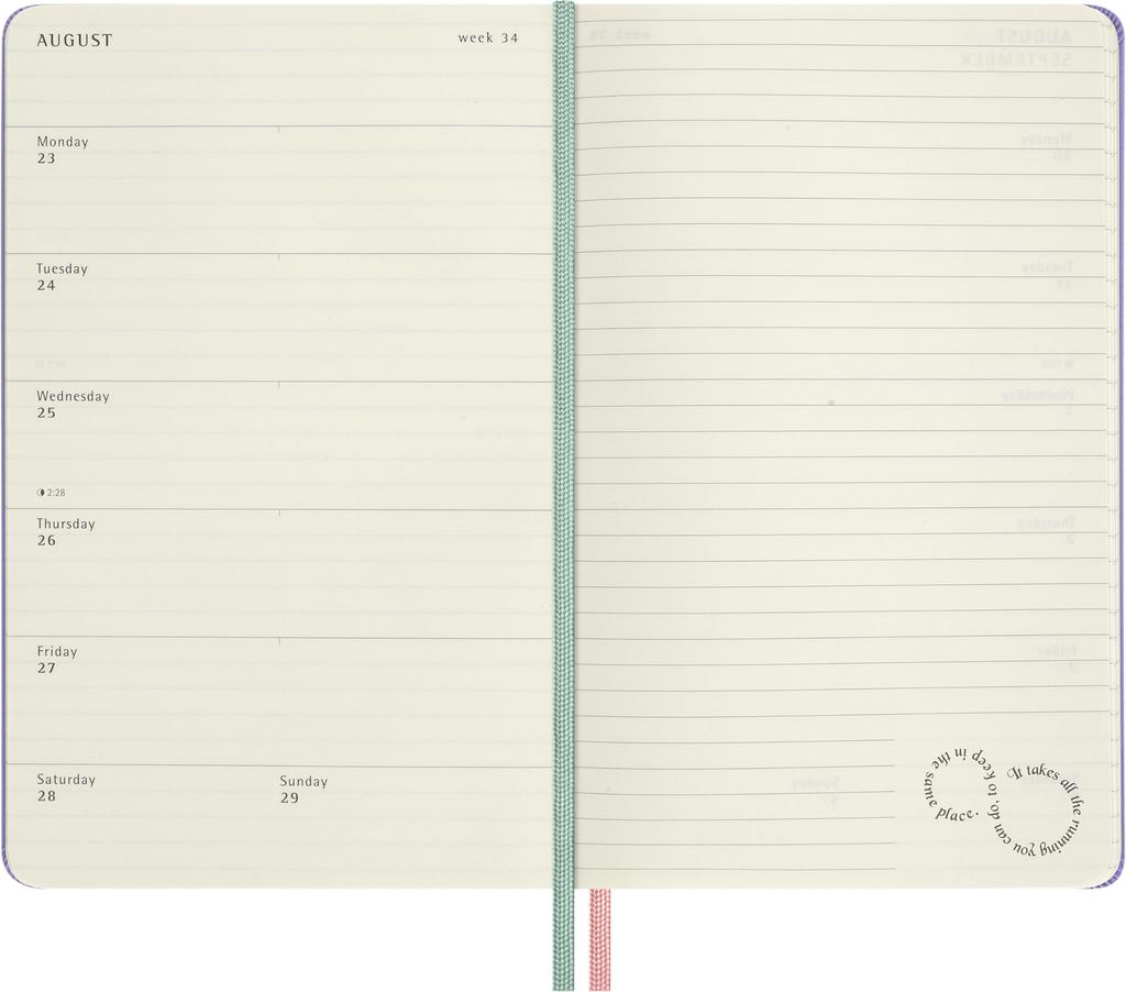 Moleskine 2026 July 18 Alice in Wonderland Mad Hatter Weekly Large Size x DHAL18WN3Y27 Planner, Start, Months, Planner, (13cm 21cm), Hardcover,