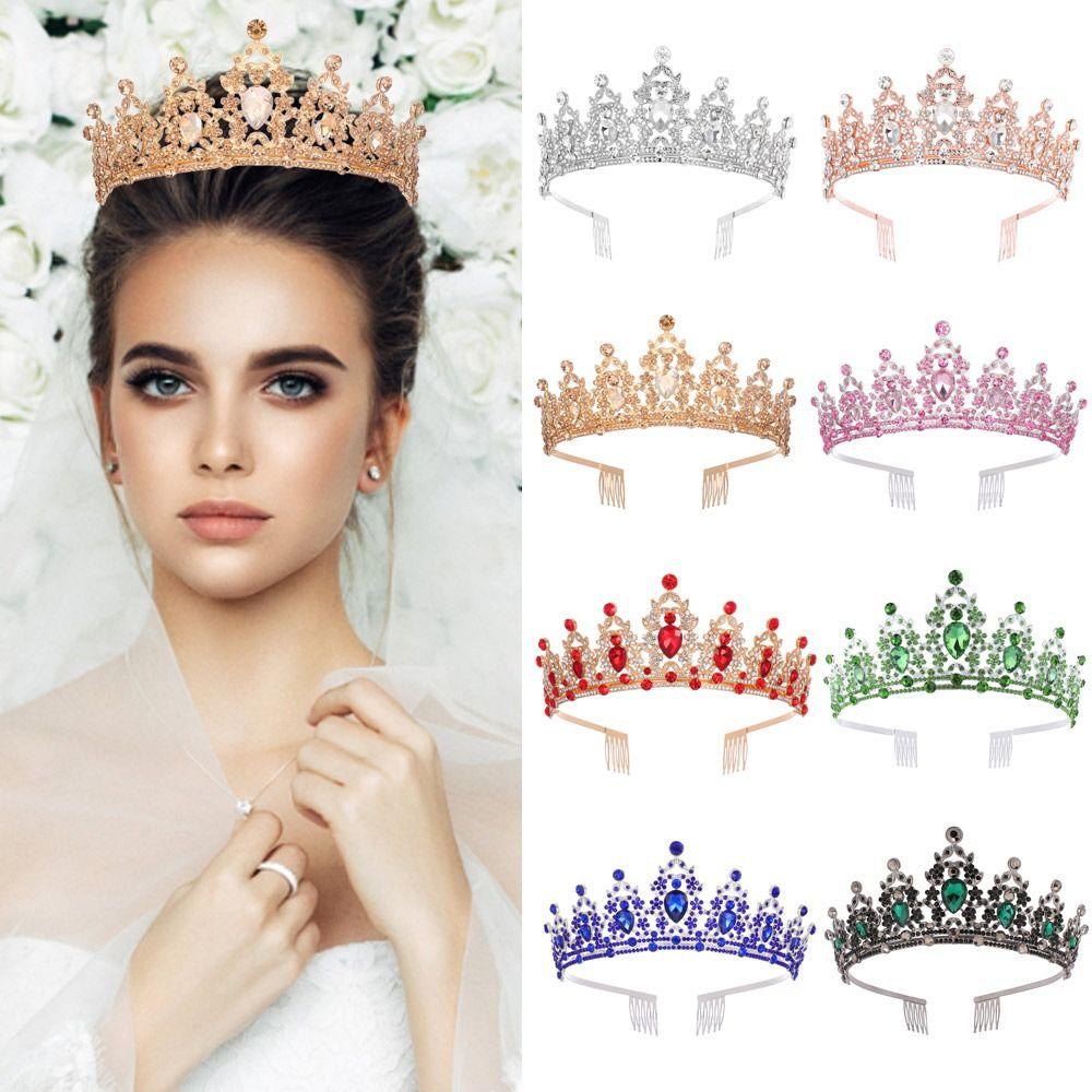 Корона-тиара Роскошная винтажная свадебная корона в стиле барокко Прическа Корона Тиара Кристалл Горный хрусталь Корона