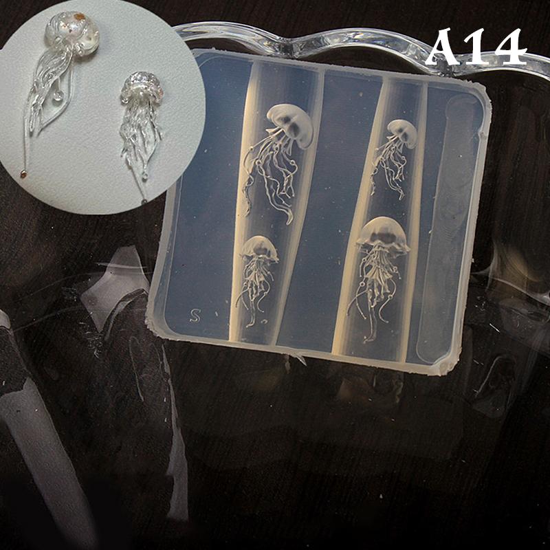 Silicone Nail Carving Mold Ocean Style Shell Conch Starfish 3D Stamping Plate Nails Stencils Diy Uv Gel Manicure Tools Nail Art