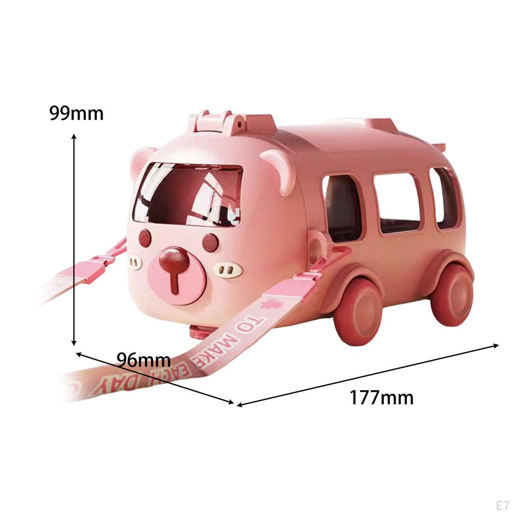 Автобусная соломенная чашка для воды, портативная съемная бутылка с ремешком, герметичная детская маленькая питьевая бутылка