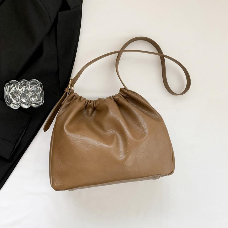 Элегантная сумка-ведро из искусственной кожи для женщин, модная уличная сумка на плечо с магнитной застежкой