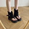 Roman toe short cool boots women's summer 2025 new retro versatile thick-soled trousers advanced sense pinch sandals
