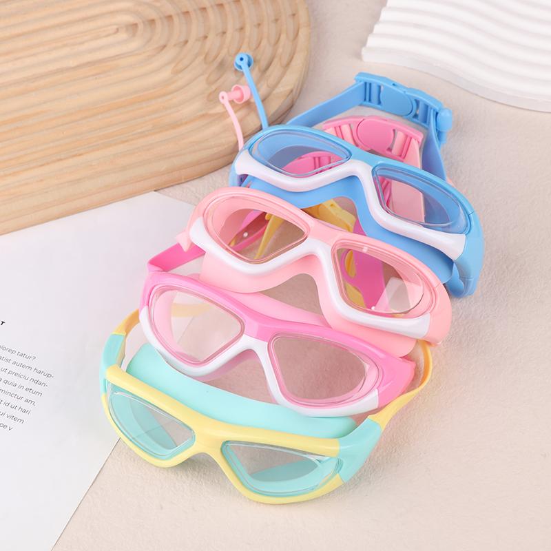 Professional Swimming Goggles Kids Swimming Glasses With Earplugs Anti-Fog Uv Silicone Waterproof Swimming Eyewear For Children