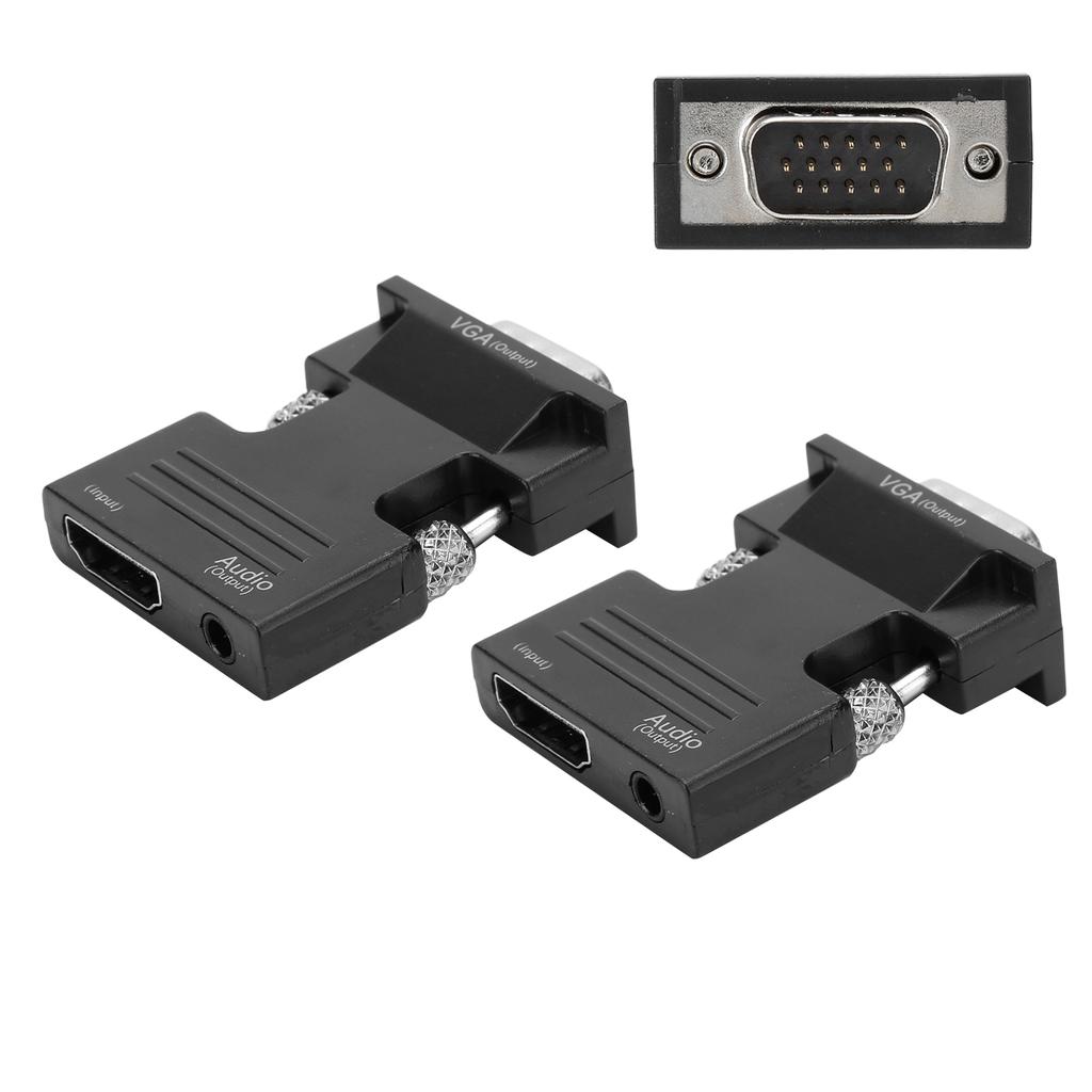 2 шт. Конвертер 1080P для HDMI в VGA с видеоконвертером Компьютерные кабельные адаптеры
