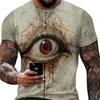 Мужская футболка с рисунком 3D Eye Of Horror, повседневная слегка эластичная дышащая футболка для улицы