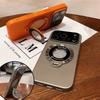 Роскошный однотонный складной чехол-подставка из ПК с магнитом для iPhone 17 16 15 14 13 12 11 Pro Max, полное защитное стекло для объектива