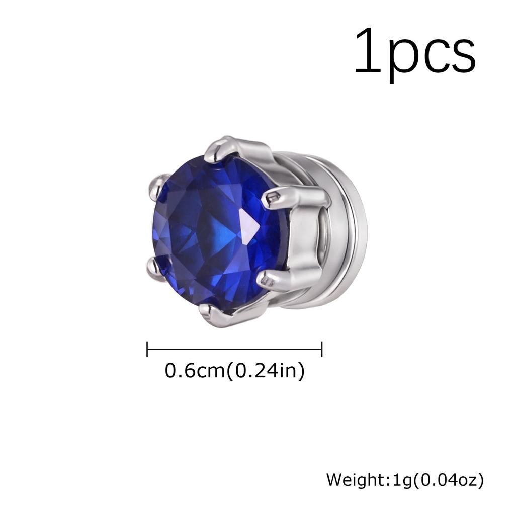 Магнитные клипсы-серьги с цирконом на шесть лапок для мужчин, из нержавеющей стали, серебристого цвета, металлические серьги без прокола