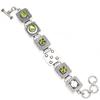 Peridot Quartz Gemstone Handmade Style Silver Jewelry Bracelet 7-8''