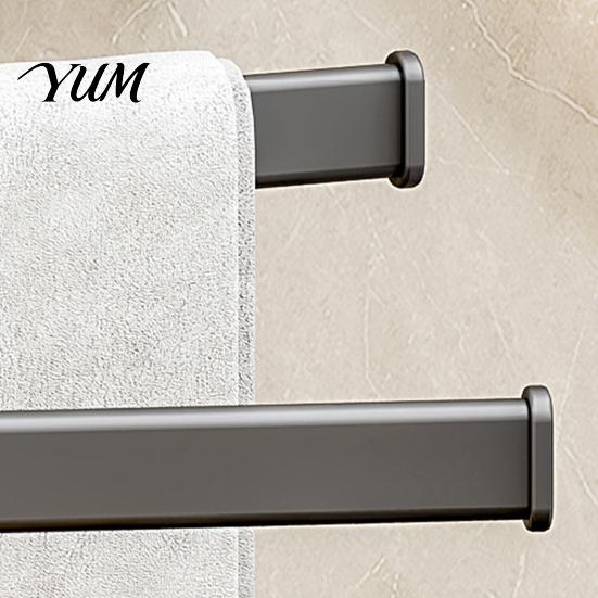 Heavy Duty Bathroom Organizer Swivel Towel Rack, 180 Degree Rotating Design, Wall Mounted Space Modern Hardware Aluminum Swing Holder, Anti-slip