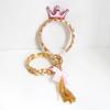 Children's Ice Queen Headband with Long Braid and Bow - Ice Blue Princess Hair Accessory