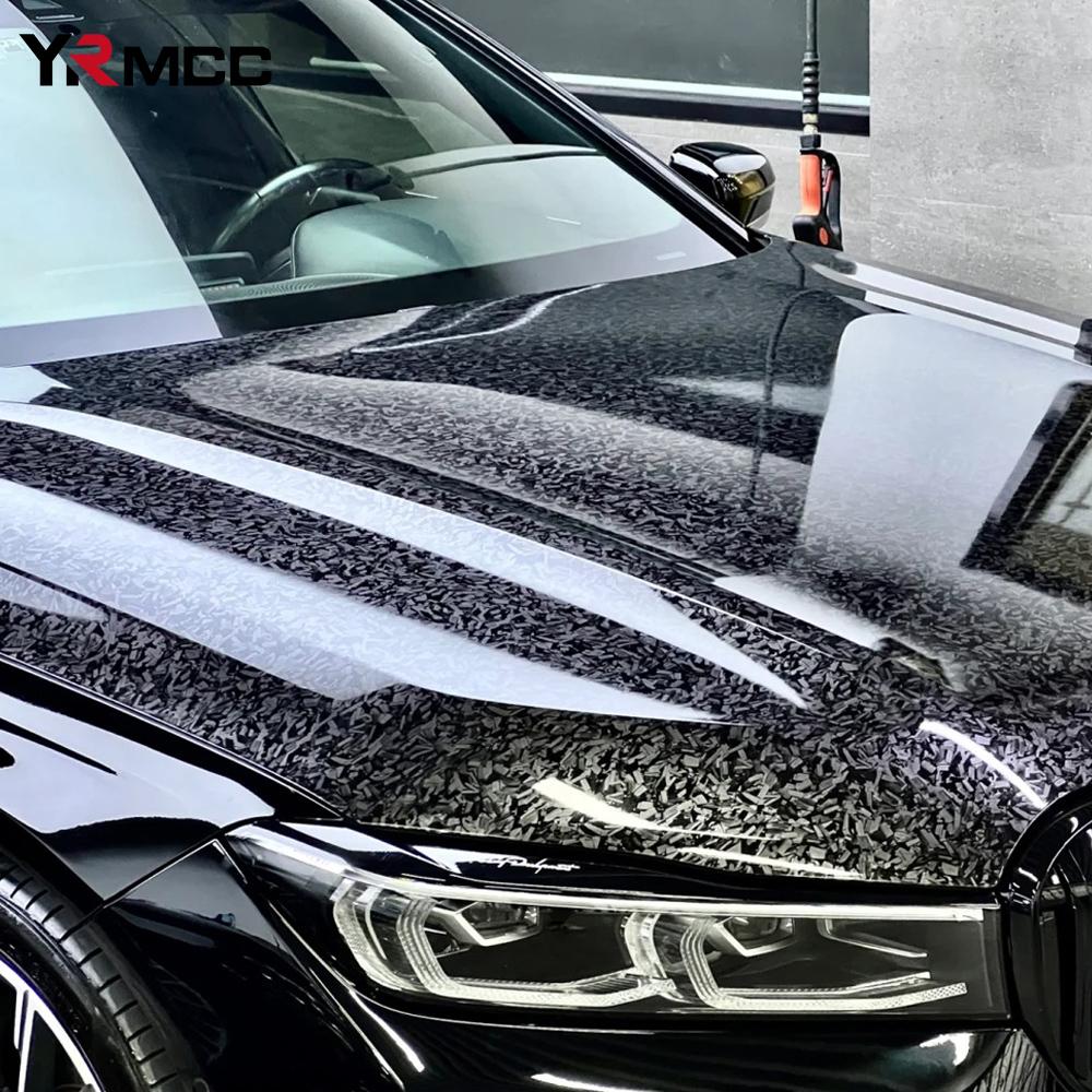 Carbon Fiber Forged Car Sticker DIY Film Vinyl Wrap Roll with Air-release Technology Glossy Protector Protection Car Accessories