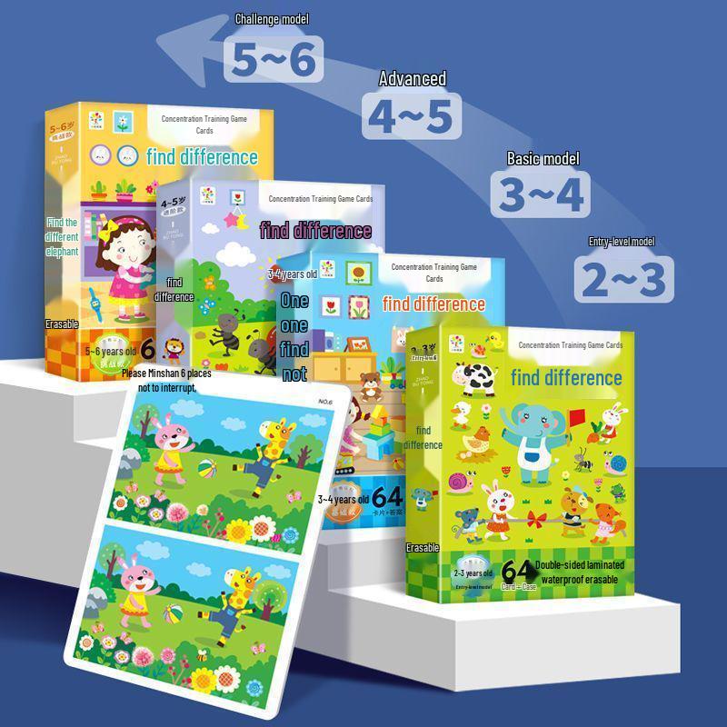 Карточки-лабиринты «Найди отличия» для возраста 3-6 лет: Развивающая игра для детей