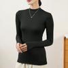 Plus-size Women's Turtleneck Pullover Long Sleeves Slim Fit Simple Basic Solid Color Top Bottoming Shirt Female Knitted Base Shirt