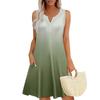 Женские летние платья Свободные сарафаны без рукавов с V-образным вырезом Платье с карманами