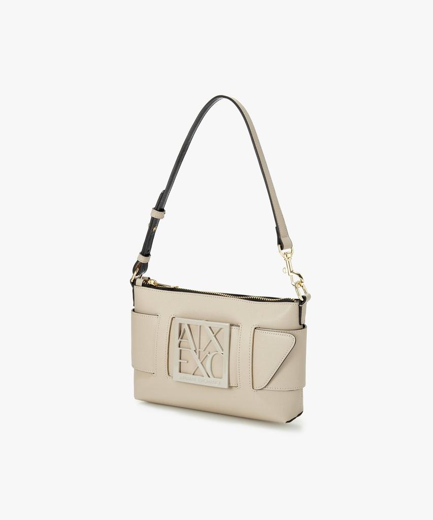 Женская сумка через плечо с квадратным логотипом Armani Exchange_Бежевый A424370510