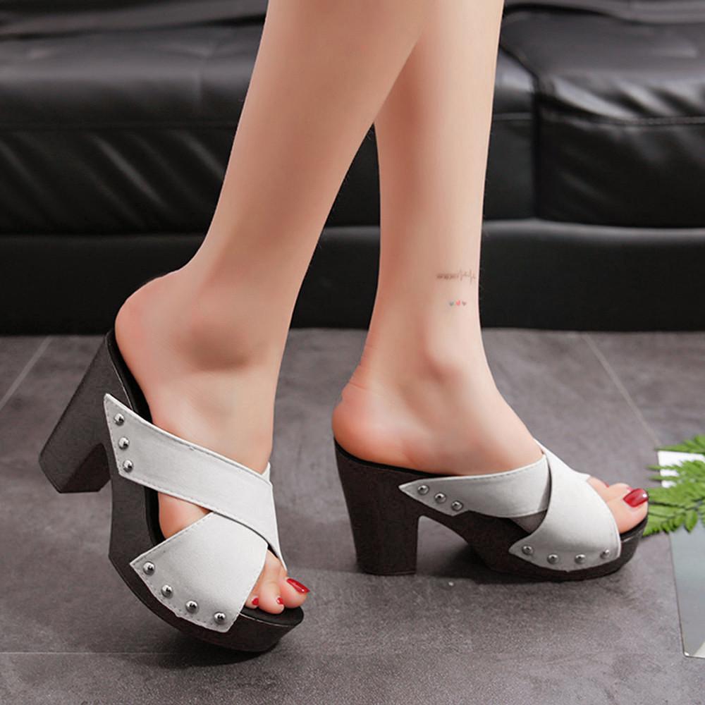 Женские модные шлепанцы, шлепанцы с перекрестным ремешком, шлепанцы на толстом высоком каблуке и толстом каблуке, туфли с открытым носком PSH