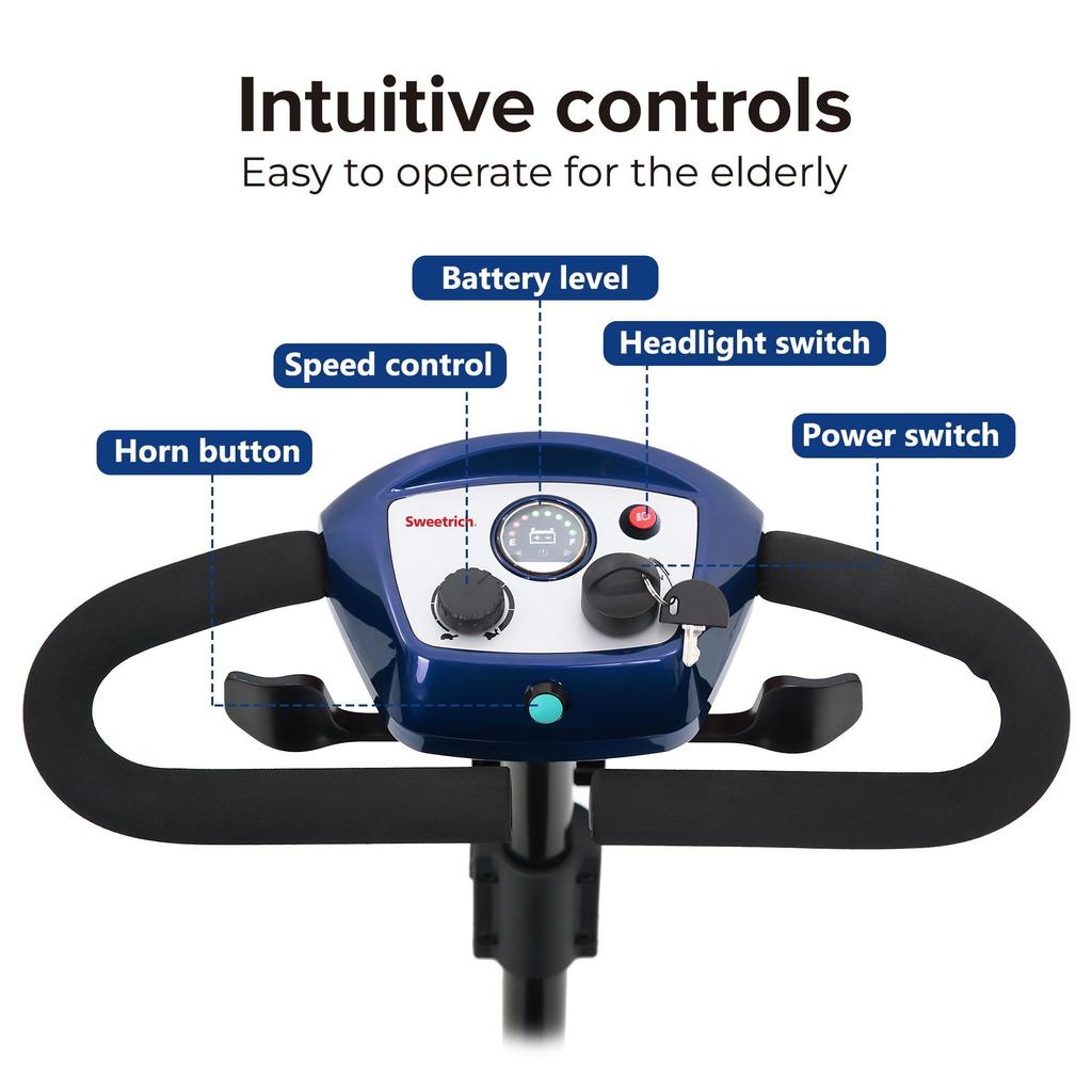 New Elderly 4-wheel Electric Scooter S1 Sport Foldable 4-wheel Electric Skateboard 300W 12AH Advanced Mobility Bicycle