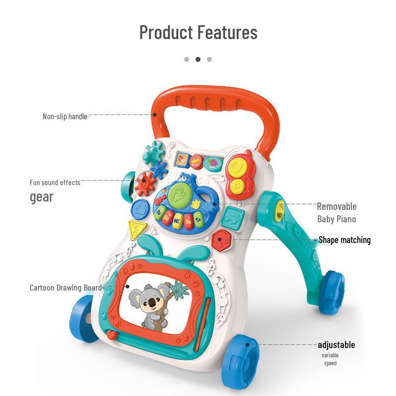 Интерактивные ходунки для малышей с музыкой, защитой от опрокидывания, для детей от 6 до 18 месяцев.