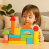 40PCS/SET Colorful Wooden Building Blocks Learning Sensory with Storage Bag Early Educational Toys Wooden 3D Stacking Blocks
