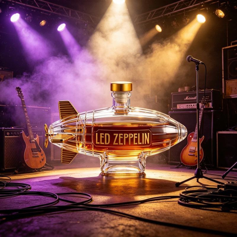 Led Zeppelin Band Whiskey Decanter Creative Zeppelin Airship Glass Liquor Bottle Collectible Bar Decoration