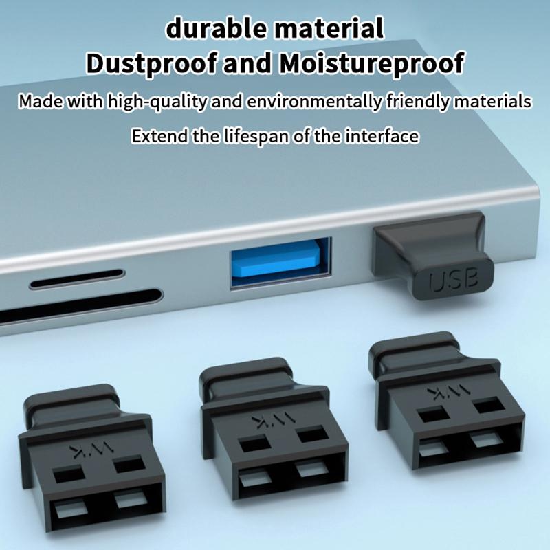 5Pcs 10Pcs USB Port Plug Cap With Handle Anti Dust Cover For Laptop Computer Socket Durable Silicone Protection
