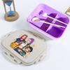 Kpop Demon Hunters Lunch Box for Boy Girl Cute Mira Zoey Jinu Portable Plastic Bento Box with Dinnerware Food Fruit Container