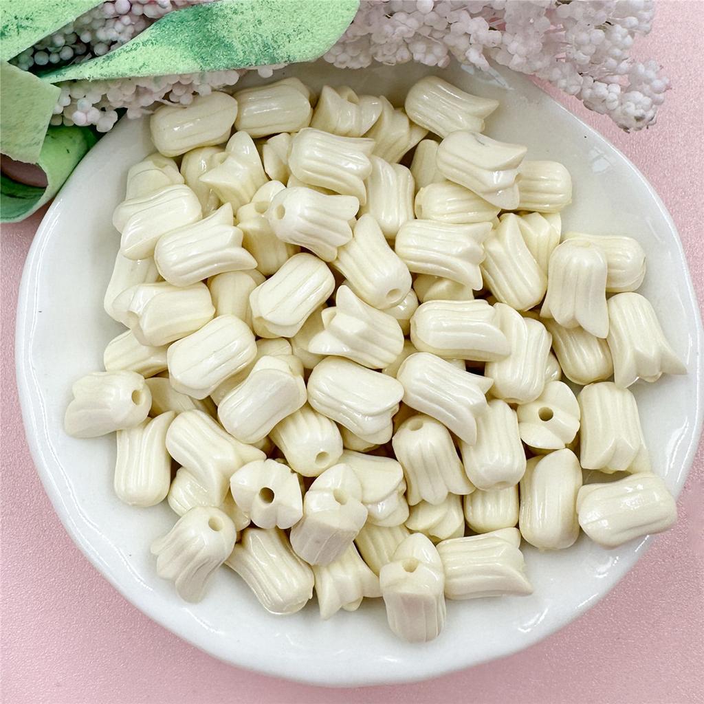 Loose Beads Flowers 7.5*9.6mm Necklace Jewelry Accessories 100PCS Bracelets Tulip Fashion Advanced For Jewelry Making DIY Acrylic