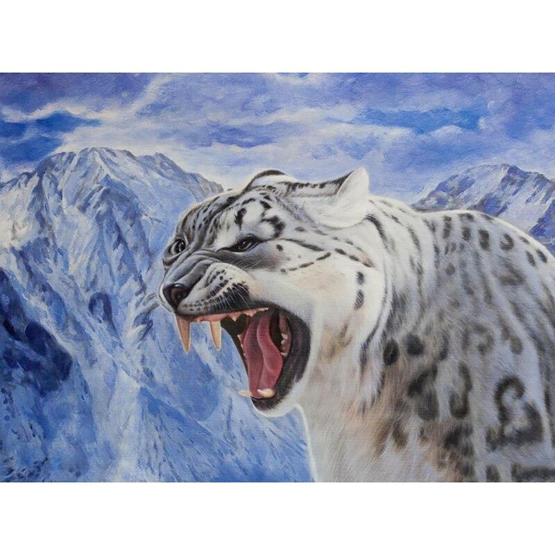 DIY 5D алмазная живопись снежные барсы Алмазная вышивка пейзажи животные вышивка крестиком полная круглая дрель домашний декор подарок