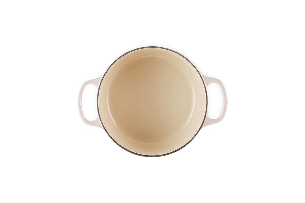 Le Creuset литой эмалированный горшок Signature Cocotte Ronde 18 см в форме ракушки розового цвета с ручкой светло-золотистого цвета, совместим с газовой духовкой IH, японская [Авторизованный продукт]