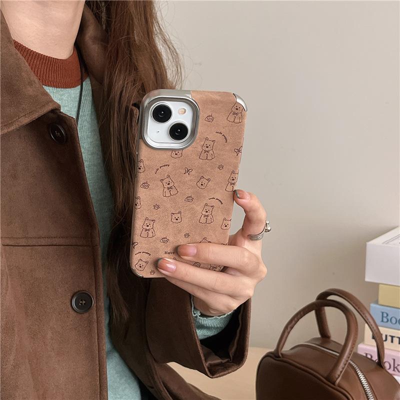 Осень и Зима Коричневый Милый Вест-хайленд-уайт-терьер для 12 для Apple 16 Чехол для Мобильного Телефона для IPhone15ProMax/13/14