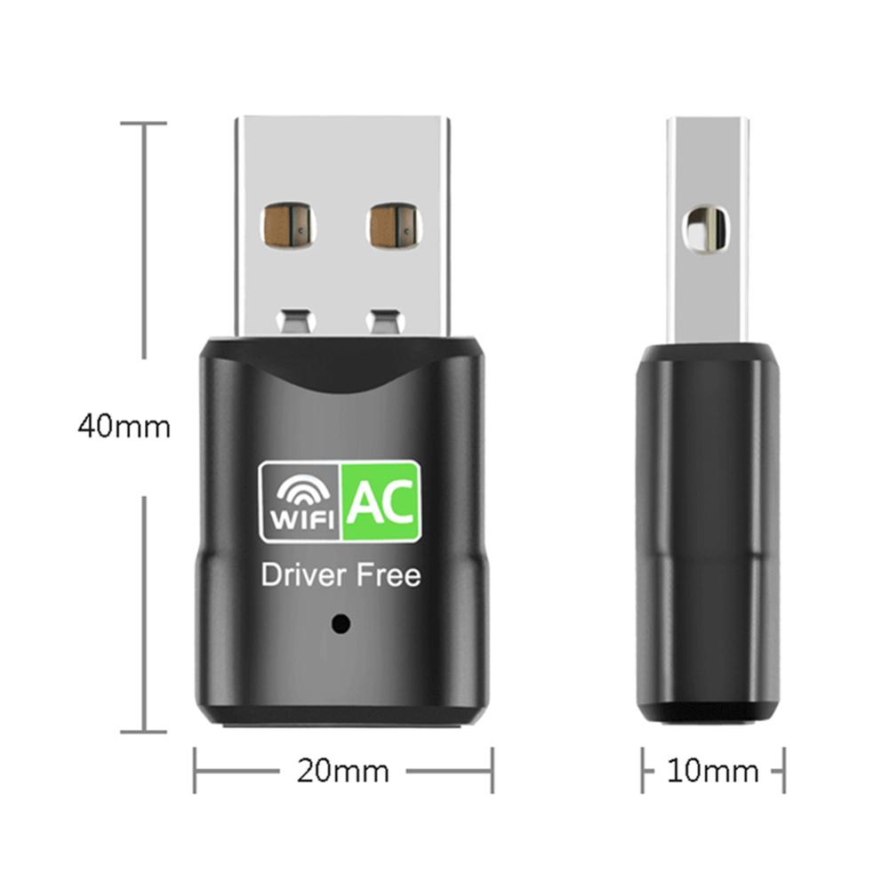 600M USB WiFi Adapter Dongle Plug and Play 2.4GHz 5.8GHz Dual Band WiFi Receiver Compatible with Windows Vista/XP/Win7/8/10/11