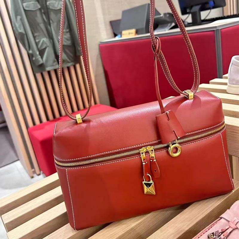 Retro Cowhide Box Bag, Autumn and Winter New Lunch Box Bag, Casual Large-capacity Portable One-shoulder Oblique Span Bride Bag