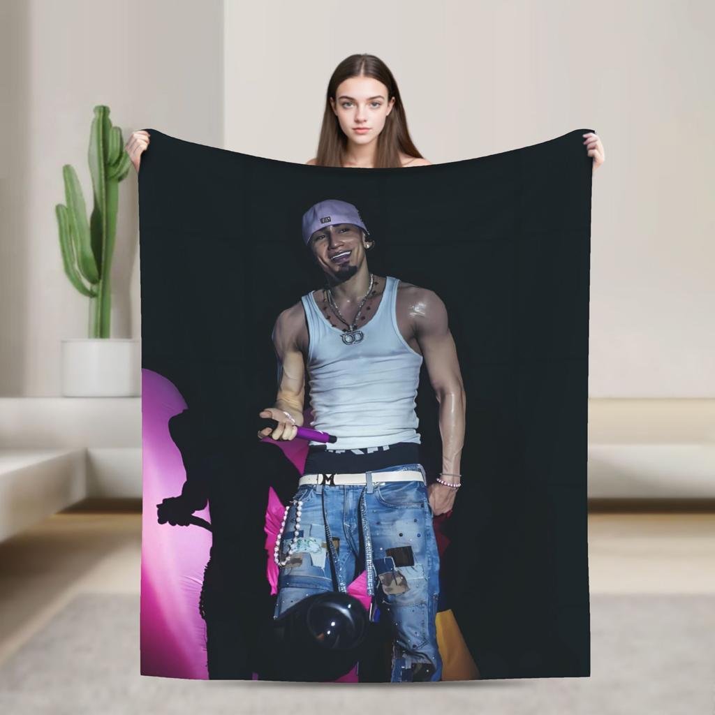Warm Soft BlanketsKids Adult Decorative Omar Courtz Singer Throw Blanket Flannel Bedspread For Couch Chair Print Sofa Bed Cover