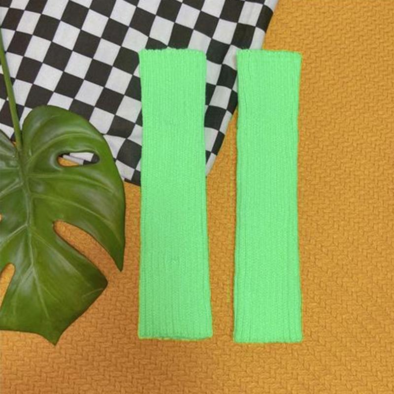 Длинные перчатки без пальцев для женщин, зимние теплые эластичные гетры для рук, вязаные митенки с отверстием для большого пальца для письма, набора текста