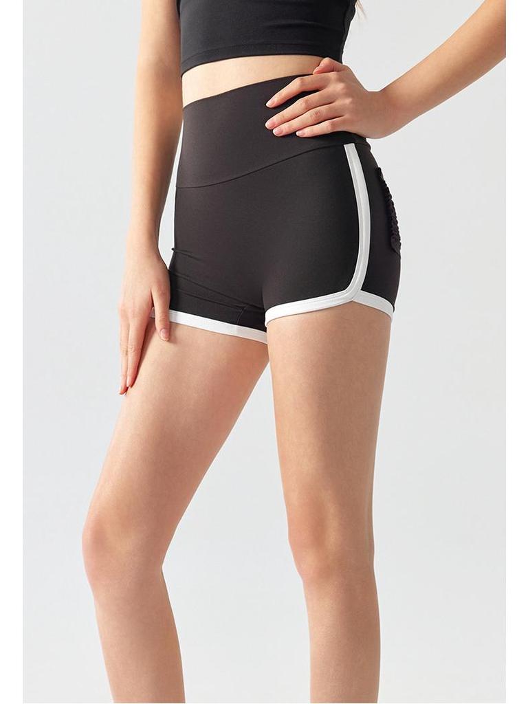 Летние женские шорты для йоги с цветовыми блоками, высокой талией и эффектом пуш-ап, с карманами, для бега, тенниса и фитнеса