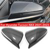 For Hyundai Tucson NX4 - Car Rearview Side Mirror Cover Wing Cap Exterior Door Rear View Case Trim Carbon Fiber Look
