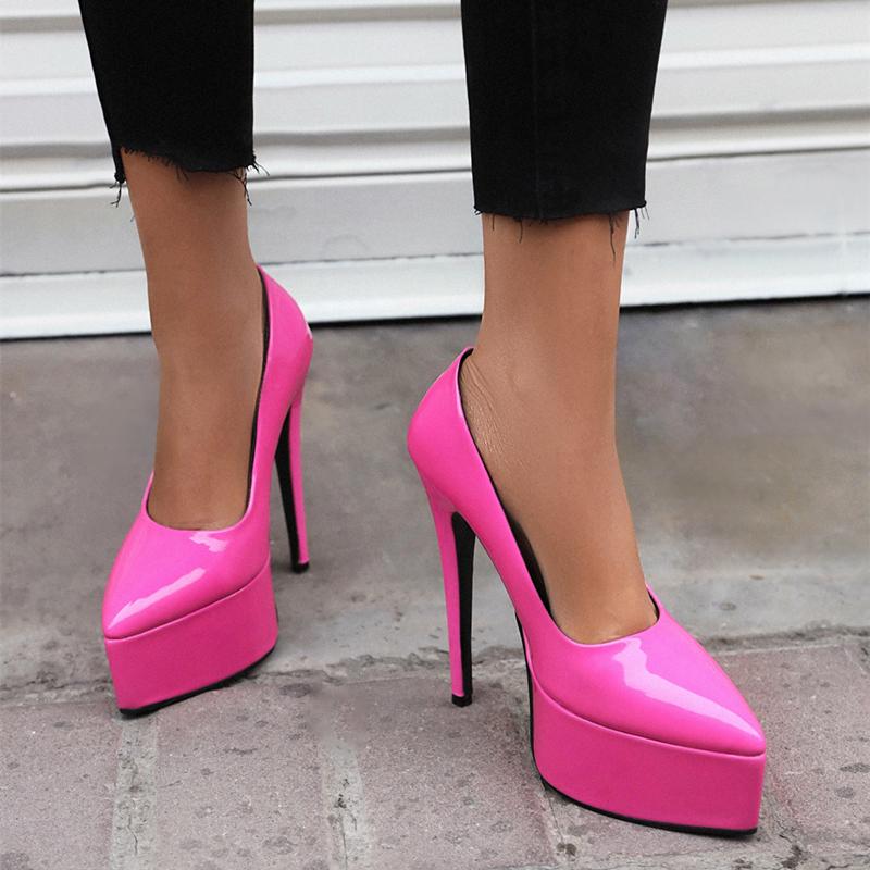 Platform Women's High Heels Pumps Shoes Elegant 2025 Black White Pink Heeled Dance Party Wedding Office Shoes Ladies Large Size