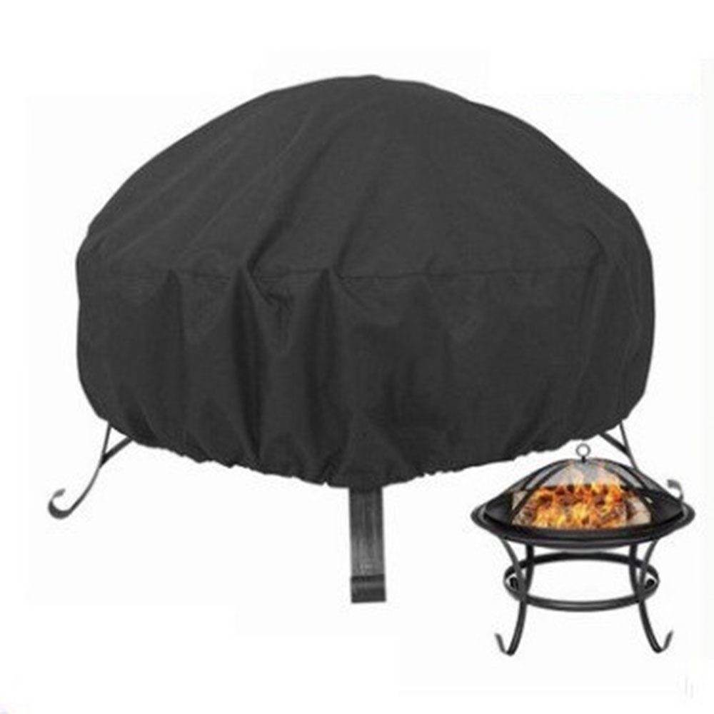 Protective Cover 210/420D Fire Pit Cover Waterproof Dustproof Outdoor Stove Protector Heavy Duty Universal BBQ Cover Backyard